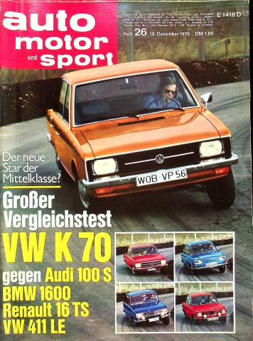 Deckblatt Auto Motor und Sport (26/1970)